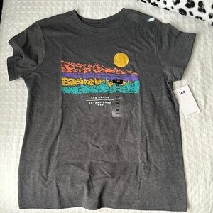 Lee Short Sleeve Tee - Charcoal with Multicolor Graphic